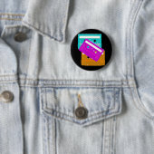 Badge Rond 5 Cm Corey Tiger 80s Cassette Tapes Pin (En situation)