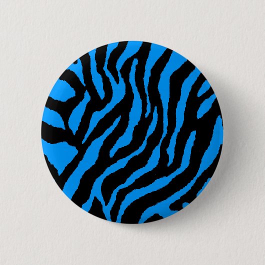Badge Rond 5 Cm COREY TIGER 80s RETRO BLUE TIGER STRIPES (Devant)