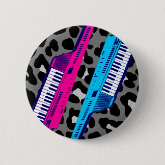 Badge Rond 5 Cm Corey Tiger 80's Rétro Claviers à Manche Imprimé L