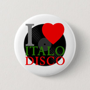 Badge Rond 5 Cm Corey Tiger 80s Rétro J'adore Italo Disco Épinglet