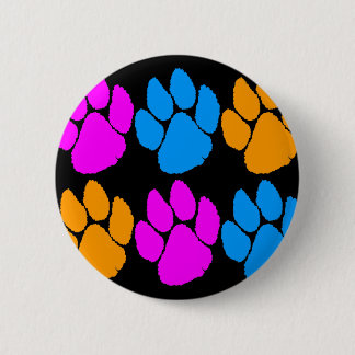 Badge Rond 5 Cm COREY TIGER 80s RETRO MULTICOLOR CLAWS TIGER