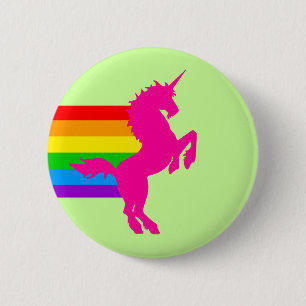 Badge Rond 5 Cm Corey Tiger 80S Retro Vintage Rainbow Unicorn