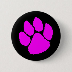 BADGE ROND 5 CM COREY TIGRE '80 RÉTRO GRIFFE DE TIGRE ROSE