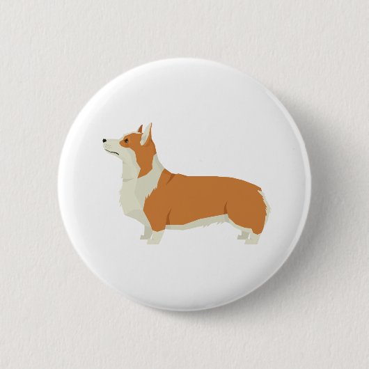 Badge Rond 5 Cm Corgi (Devant)