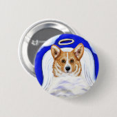 Badge Rond 5 Cm Corgi Angel (Devant & derrière)