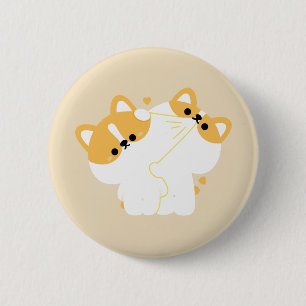 Badge Rond 5 Cm Corgi Couple