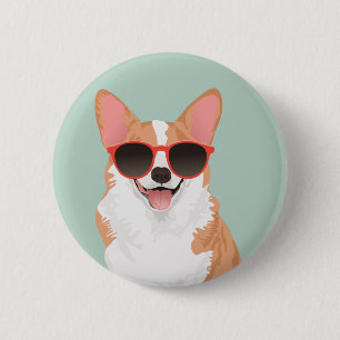 Badge Rond 5 Cm Corgi de sourire mignon de Gallois de Pembroke