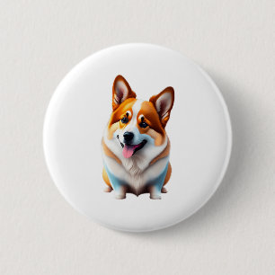Badge Rond 5 Cm Corgi drôle chien mignon chiot animal style animal