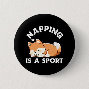Badge Rond 5 Cm Corgi drôle qui fait une sieste est un sport pour 