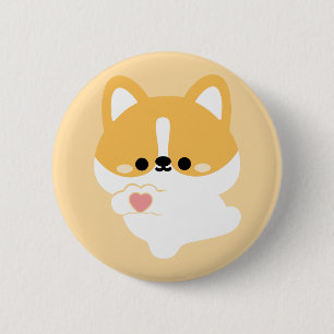 Badge Rond 5 Cm Corgi mignon