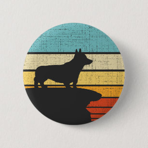Badge Rond 5 Cm Corgi Retro Vintage 60s les années 70 propriétaire