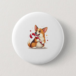 Badge Rond 5 Cm Corgi Sucre de canne Joy