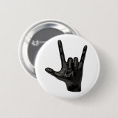 Badge Rond 5 Cm cornes diable main (Devant & derrière)