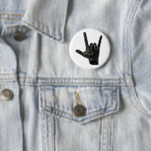 Badge Rond 5 Cm cornes diable main (En situation)