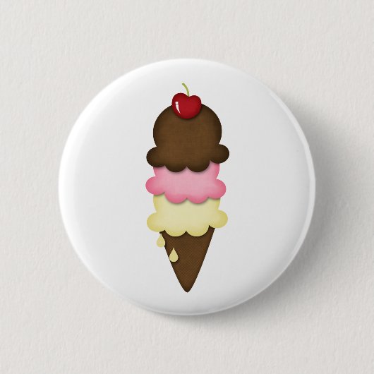 Badge Rond 5 Cm cornet de crème glacée (Devant)