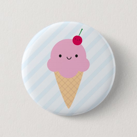 Badge Rond 5 Cm Cornet de crème glacée de Kawaii (Devant)