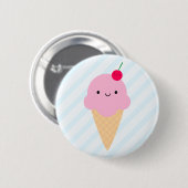 Badge Rond 5 Cm Cornet de crème glacée de Kawaii (Devant & derrière)