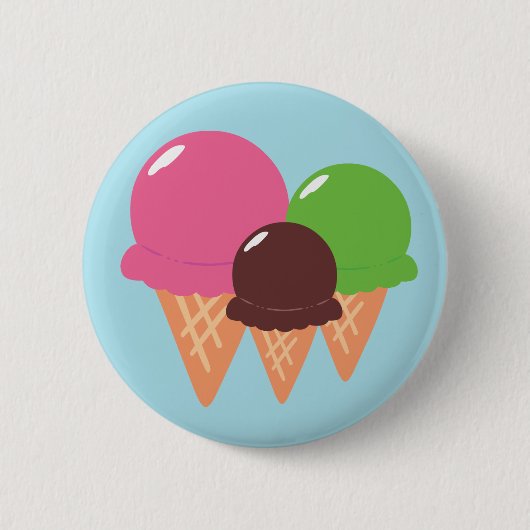 Badge Rond 5 Cm Cornets de crème glacée (Devant)