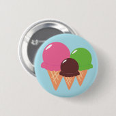Badge Rond 5 Cm Cornets de crème glacée (Devant & derrière)