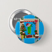 Badge Rond 5 Cm cornichon de Noël (Devant & derrière)