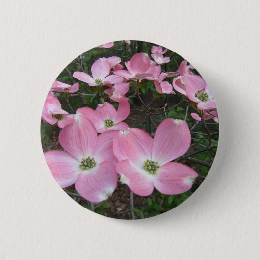 Badge Rond 5 Cm Cornouiller rose (Devant)