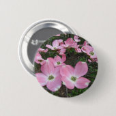 Badge Rond 5 Cm Cornouiller rose (Devant & derrière)