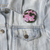 Badge Rond 5 Cm Cornouiller rose (En situation)