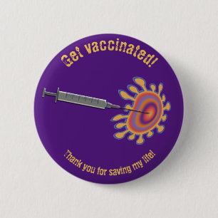Badge Rond 5 Cm Corona... vaccinated !
