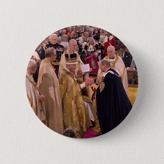 Badge Rond 5 Cm Coronation du roi Charles III (Devant)