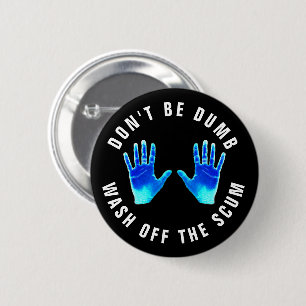 Badge Rond 5 Cm Coronavirus à lave-mains amusant