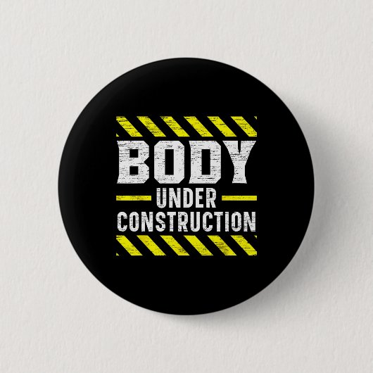Badge Rond 5 Cm Corps en construction Bodybuilding (Devant)