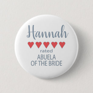 Badge Rond 5 Cm Cortège de mariage et de noce 5 Abuela du cœur de