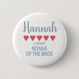 Badge Rond 5 Cm Cortège de mariage et de noce 5 Cœur Nonna de la m