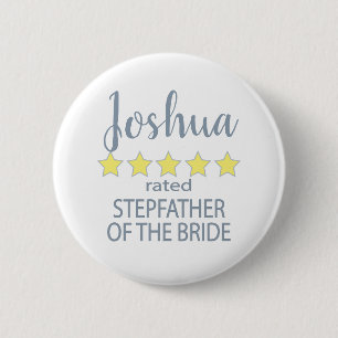 Badge Rond 5 Cm Cortège de mariage et de noce 5 étoiles Beau-père