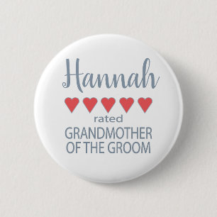 Badge Rond 5 Cm Cortège de mariage et de noce 5 Grand-mère du cœur