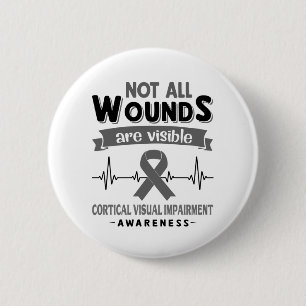 Badge Rond 5 Cm Cortical Visual Impairment Awareness Month Ribbon