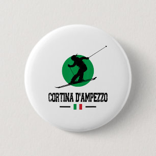 Badge Rond 5 Cm Cortina D'ampezzo Italie Station de ski Alpes Ital