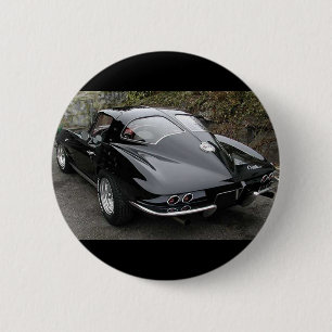 Badge Rond 5 Cm Corvette Classic Black Split Fenêtre