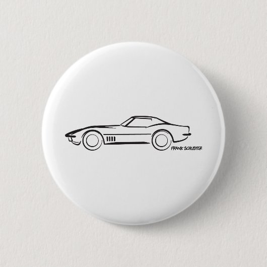 Badge Rond 5 Cm Corvette Hardtop BLK 1968 (Devant)
