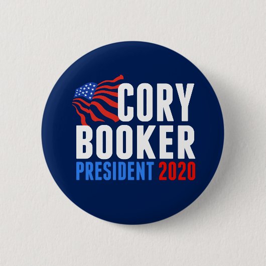 Badge Rond 5 Cm Cory Booker pour Président 2020 (Devant)