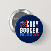 Badge Rond 5 Cm Cory Booker pour Président 2020 (Devant & derrière)