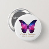 Badge Rond 5 Cm Cosmic Butterfly Galaxy Wings (Devant & derrière)