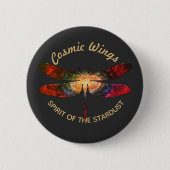 Badge Rond 5 Cm Cosmic Dragonfly • Galaxy Wings & Nebula Trails (Devant)