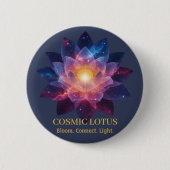 Badge Rond 5 Cm Cosmic Lotus Flower | Galaxy Bloom Energy (Devant)