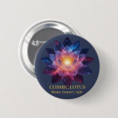 Badge Rond 5 Cm Cosmic Lotus Flower | Galaxy Bloom Energy (Devant & derrière)