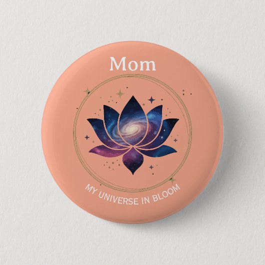 Badge Rond 5 Cm Cosmic Lotus Flower Mom Bloom (Devant)