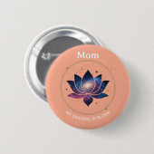 Badge Rond 5 Cm Cosmic Lotus Flower Mom Bloom (Devant & derrière)