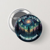 Badge Rond 5 Cm Cosmic Solitude Galaxy Forest • Moon Phases (Devant & derrière)