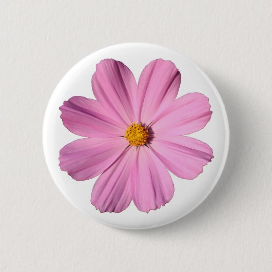 Badge Rond 5 Cm Cosmos roses (Devant)