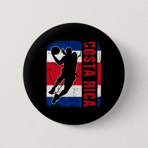 Badge Rond 5 Cm Costa Rica Bysketbyll joueur Costa Rica Drapeau By